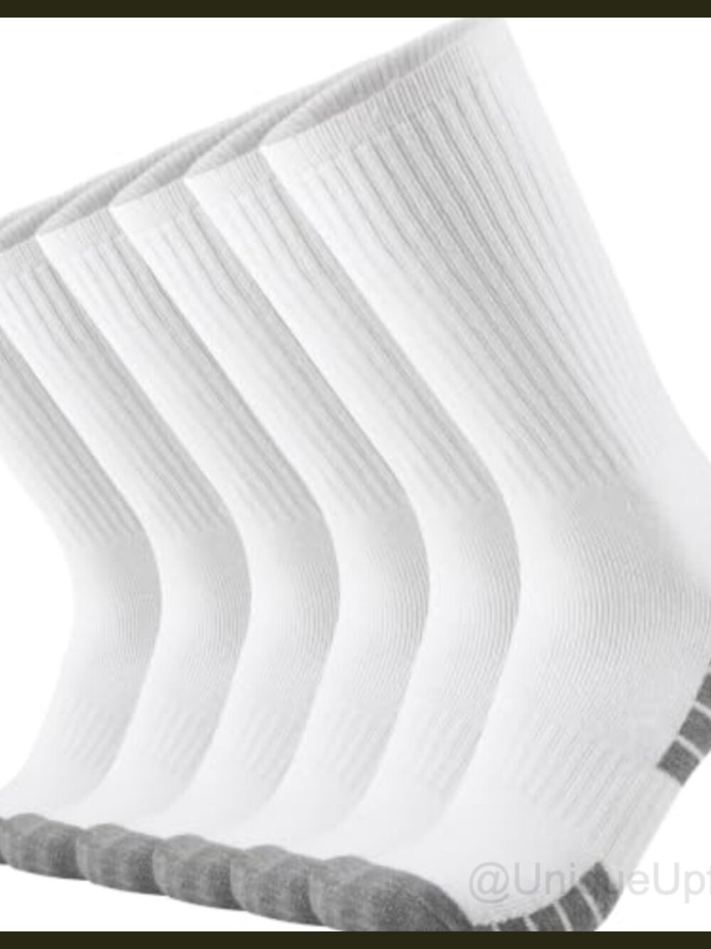 Men's Seamless Athletic Work Socks Heavy Duty Boot Max Cushion Crew White Terry